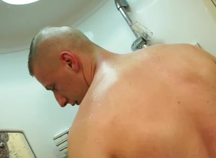 Shower with a Huge Cock and Dildo