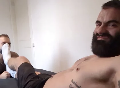 Bearded Master's Extreme Domination on Hairy Gorilla. Spit, Bondage, Rimming, Anal Training, Hummiliation.