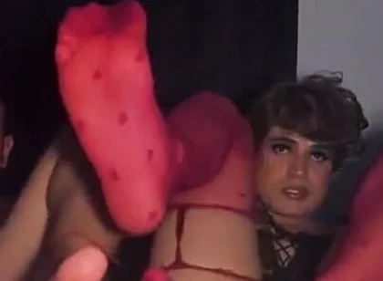 After Fucking the Femboy, Play with Their Big Sweaty Feet, in Nylon They Invite You to Pass Your Tongue