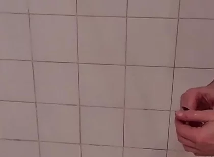 Daddy Jerks off in Shower. Soapy, Uncut, Voyeur Cam