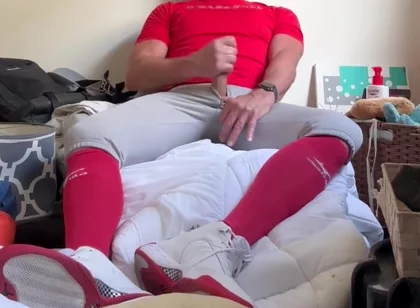 Alpha Baseball Playerjockdad87 Is at It Again Shooting His Jock Cum in Baseball Gear