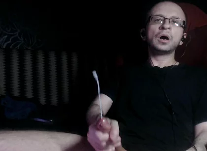 Horny Guy with Huge Massive Cock Big Load. Hot Cumshot