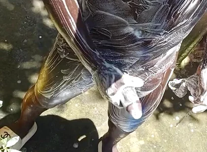 Mature Hard Black Dick Gets Real Shower