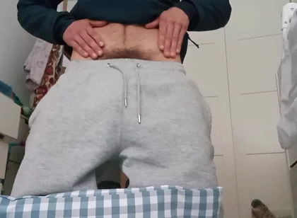The Fitness Trainer Jerks off Inside His Pants and Shows You His Cock