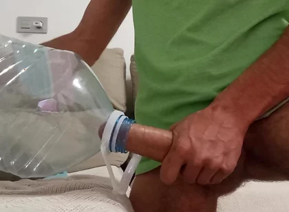 I Put My Huge Lubricated Cock Inside the Bottle and It Felt Like I Was Fucking You!