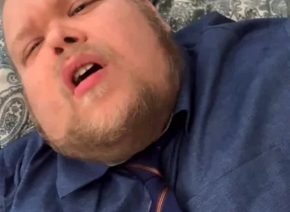 Jefbear Comes for His Boss and Shows off His Hot Chubby Body and His Big, Hot Cock with Lots of Sperm Coming Out.