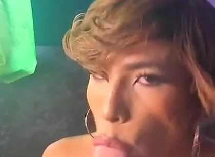 Femboy Gigi Prince Looks in the Mirror and Bounces Dildo in His Mouth and Ends up in His Throat