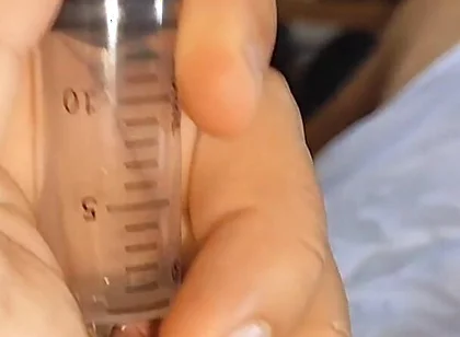 First Hardcore Cum Extraction in Syringe Part 1