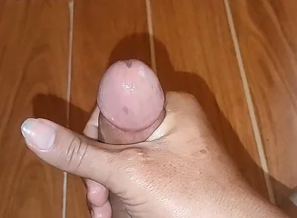Rubbing the Brown Hot Dog!
