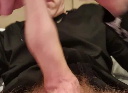 Stretching My Big Uncut Cock