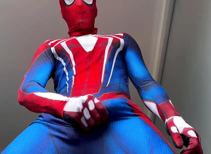 Peter Parker? Horny Spiderman Shoots Webs of Semen