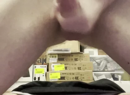 Amateur Twink Cumming Hard and Fucking Himself with a Huge 21cm Dildo