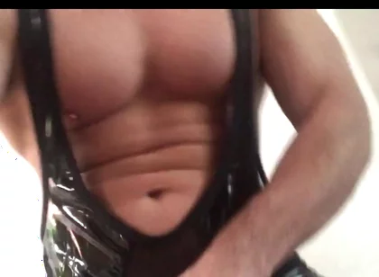 Latex Jumpsuit Workout