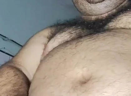 Fat Man Eating and Burping