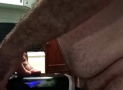 Handsome Mature Chubby with Big Fat Cock Fucking My Sex Machine Until I Cum Inside