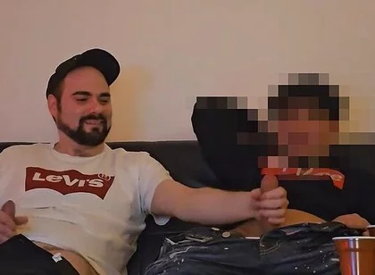 Straight Turkish Buddy First Time Seduced to a Mutual Jerkoff and Blowjob by a Guy