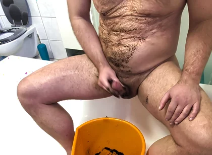 Dirty Stepdad Bod Slut Plays with Mud