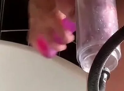 Dildo Stretching in the Bath