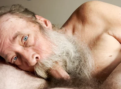Papa Bear Sucks and Worships Hairy Cub Cock