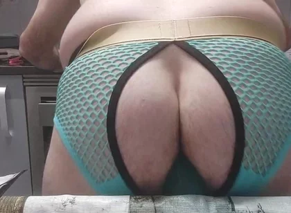 Chubby Mature with Big Fat Cock, I Fuck My Tight Ass with Huge Dildo to the Background Close-up