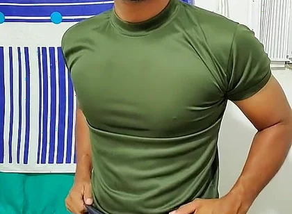 Indian Military Male Jerks His Cock