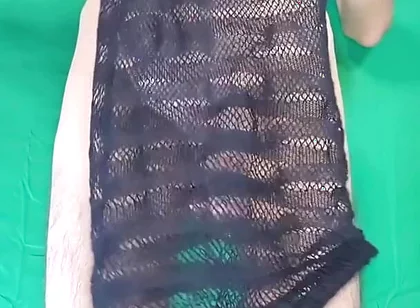 Black Fishnet Dress to Nude