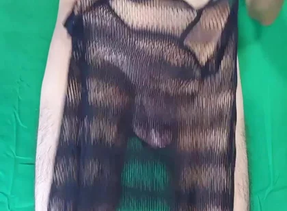Black Fishnet Dress to Nude