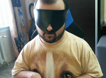 Disabled Person Trains His Mouth Before a Blowjob