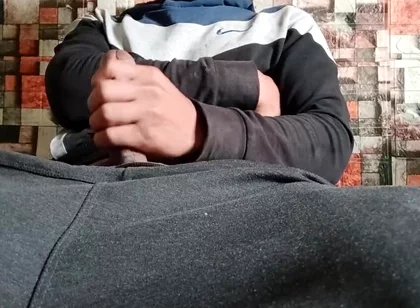 A Heterosexual Man Masturbates, After a Month of Abstinence, and Moans as He Ejaculates at the End