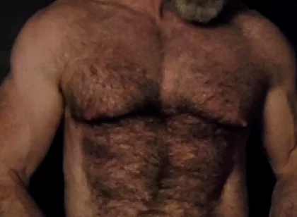 Hairy Muscle Bear Showing off