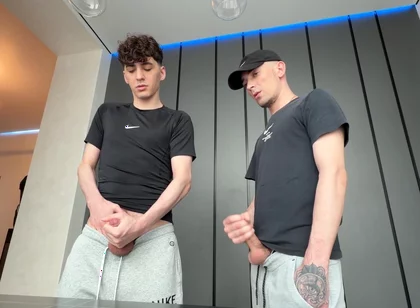 We Jerked off Together and a Lot of Cum