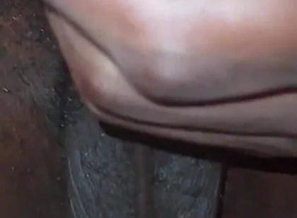 Stroking Big Black Uncut Dick Wit Cock Ring