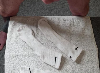 Ordered: 2x Pairs of Used Cum Soaked White Nike Socks