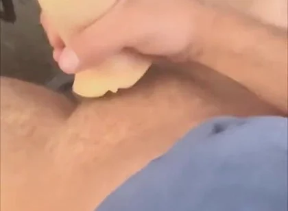 Playing with Toy Under Office Desk