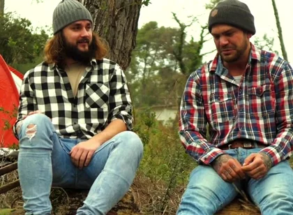 Two Friends Jerkoff in the Forest