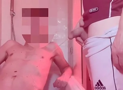Twink Gets Hard When Pissed on by His Football Friend