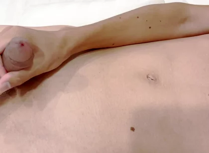 A Boy with a Large Foreskin Gets an Erection, Masturbates, and Cums Twice