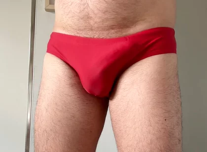 Red Speedo Filled with My Cum