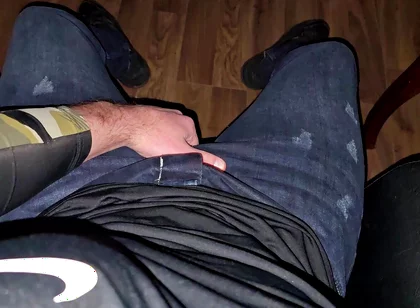 German Voice Growls From Boss Chair - Cock Throbbing, Red Boxer, Cum Explodes