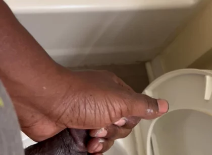 Cum and Lotion in the Bathroom