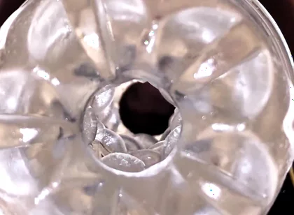 Close-up Cock in Tool for Masturbate Orgasm on Flash
