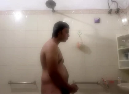 Young Desi Twink Gets Hard in the Shower