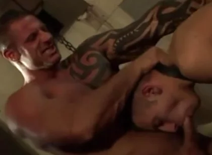 Businessman jerks while watching guys fucking