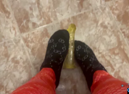 Young Man in Leggings Masturbates