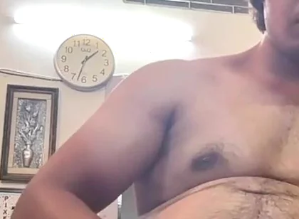 Desi Twink Boy Wank His Hard Big Cock and Eat His Cum