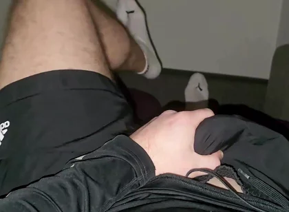 Sock Belly Jerk off! Hot Stepdaddy Shoots & Loads White Socks - Follow on X Phantomgentx