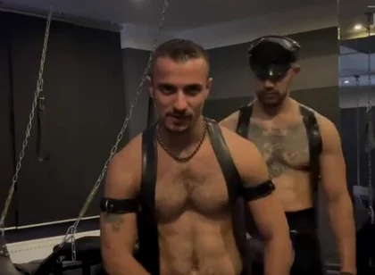 Leather boys smoke ,fucking