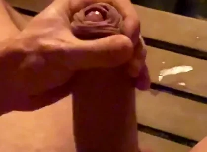 Jacking off in the Hotel Sauna