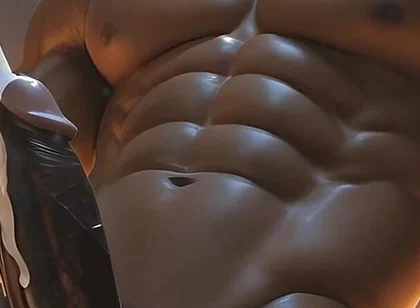 Black Muscle God Dildo Cum Explosion - Ai Video