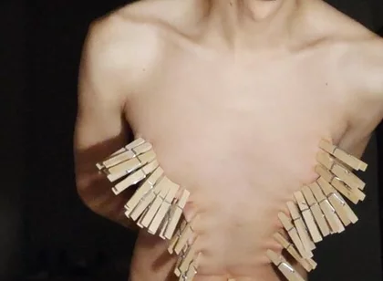 Masturbating with Clothespins